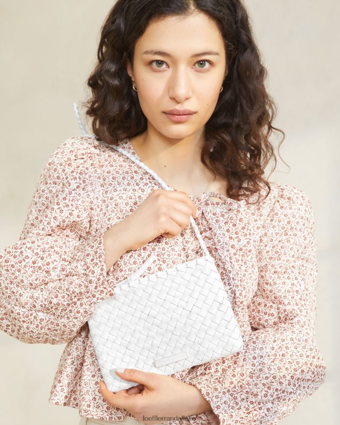 Kvinder Loeffler Randall marison vævet crossbody hvid poser P64XZ4330
