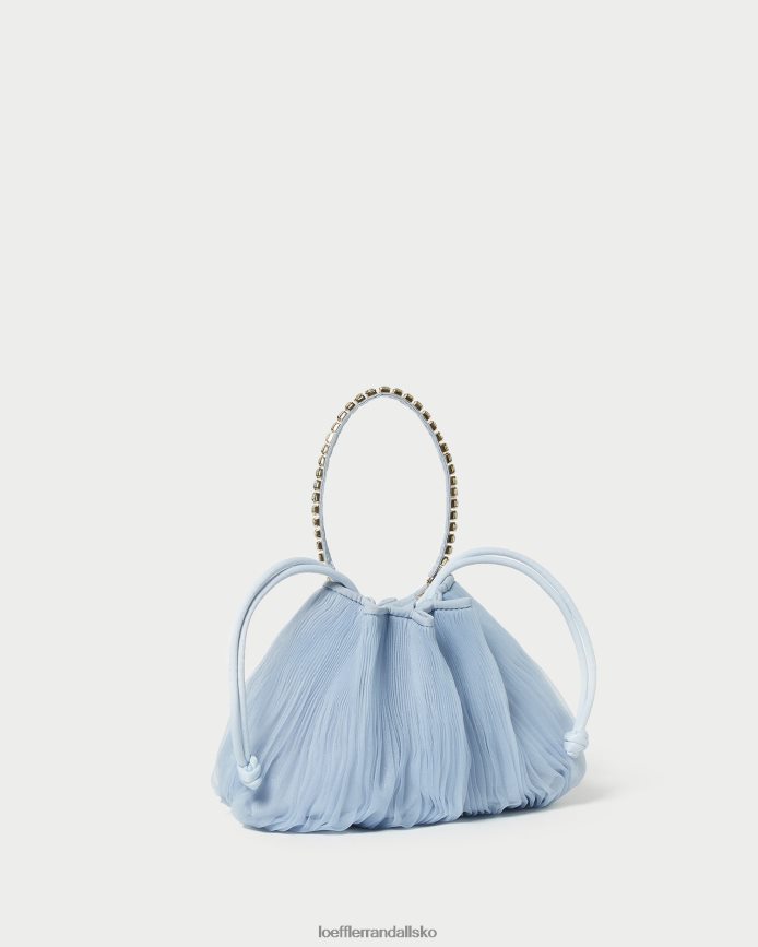 Kvinder Loeffler Randall Layne Rhinestone plisset pose blå poser P64XZ4370