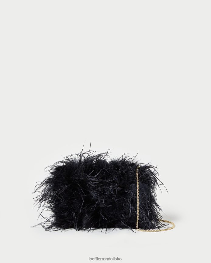 Kvinder Loeffler Randall Zahara mini fjertaske sort poser P64XZ4361