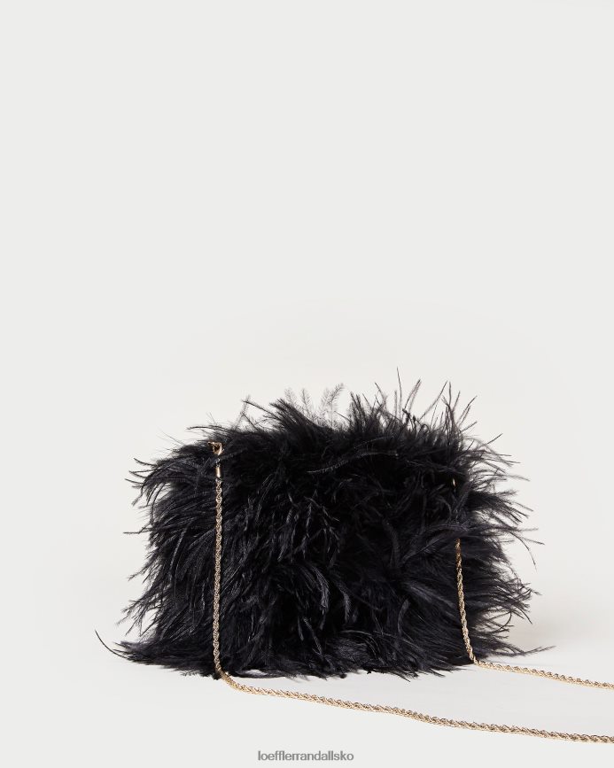 Kvinder Loeffler Randall Zahara mini fjertaske sort poser P64XZ4361
