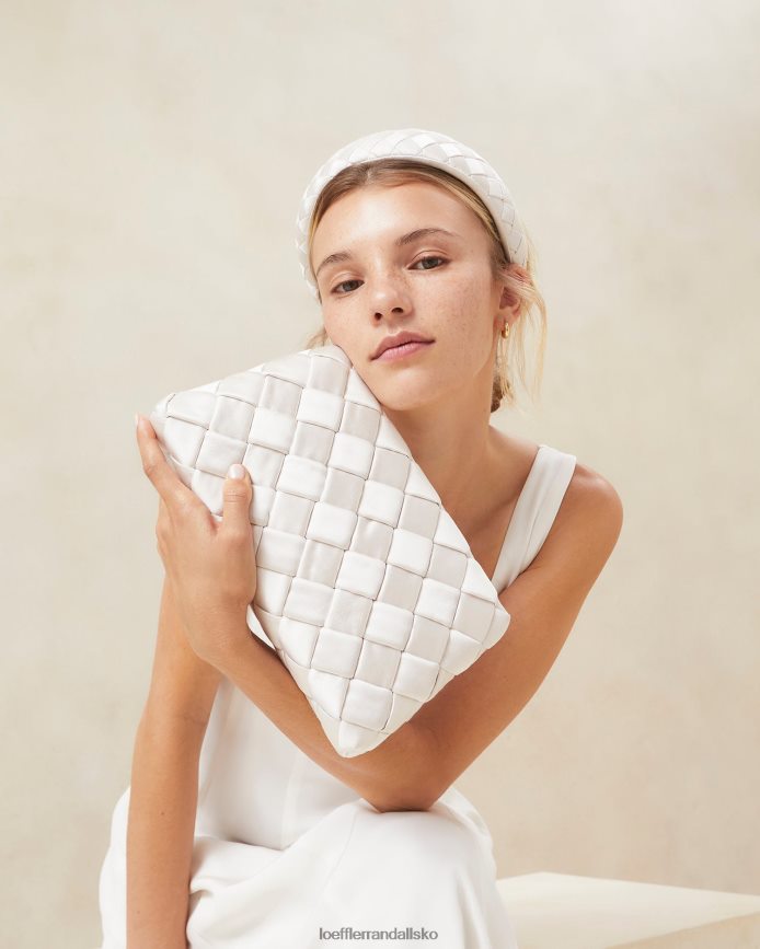 Kvinder Loeffler Randall aviva vævet puff clutch fløde poser P64XZ4351