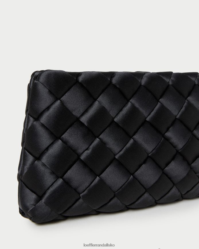 Kvinder Loeffler Randall aviva vævet puff clutch sort poser P64XZ4355