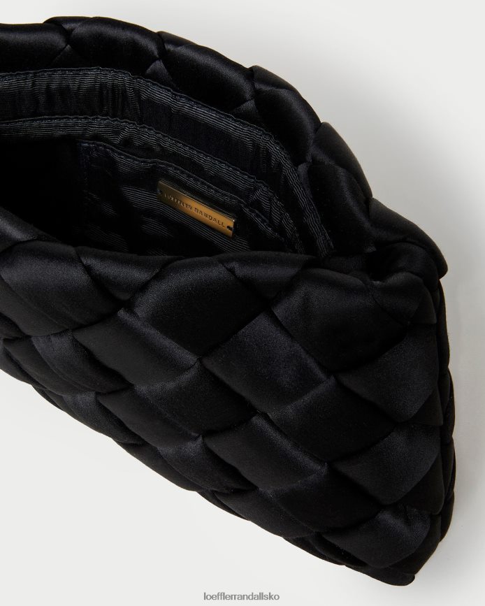 Kvinder Loeffler Randall aviva vævet puff clutch sort poser P64XZ4355