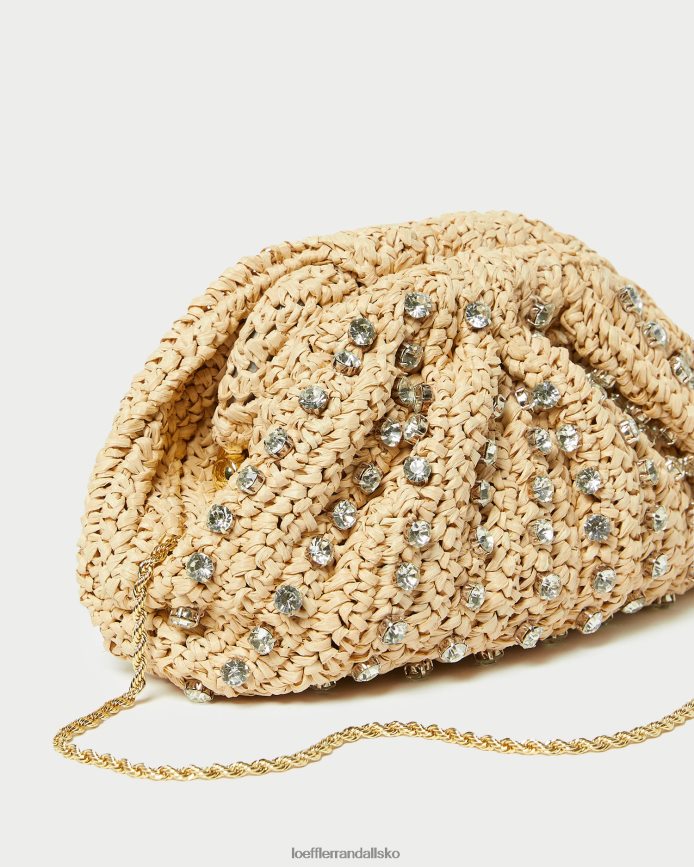 Kvinder Loeffler Randall bailey dome clutch naturlig/klar poser P64XZ4389