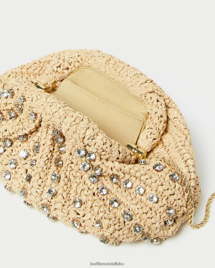 Kvinder Loeffler Randall bailey dome clutch naturlig/klar poser P64XZ4389