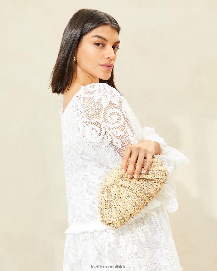 Kvinder Loeffler Randall bailey dome clutch naturlig/klar poser P64XZ4389