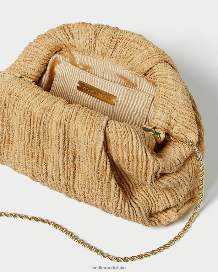 Kvinder Loeffler Randall bailey plisseret kuppel clutch naturlig poser P64XZ4367