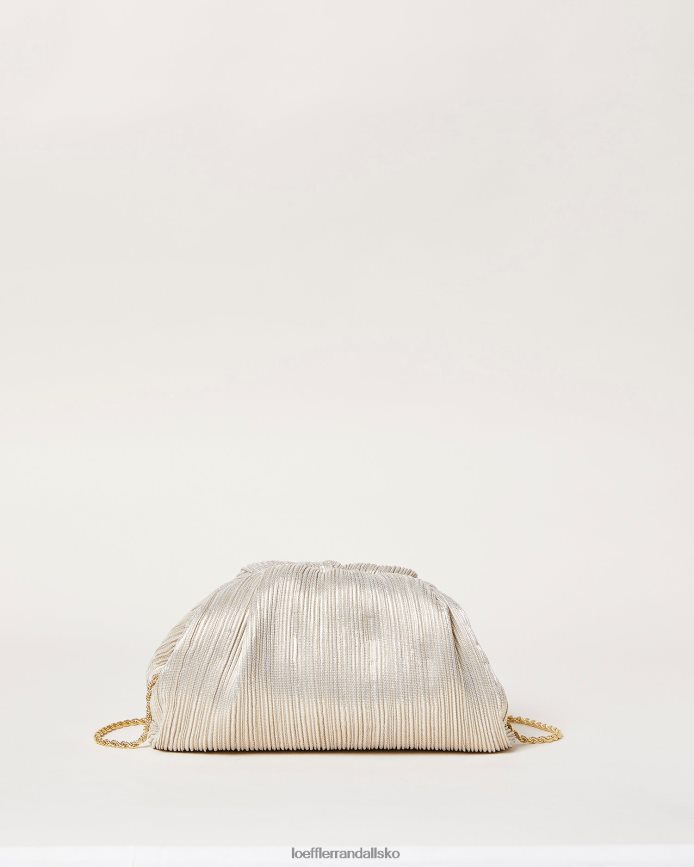 Kvinder Loeffler Randall bailey plisseret kuppel clutch platin poser P64XZ4357