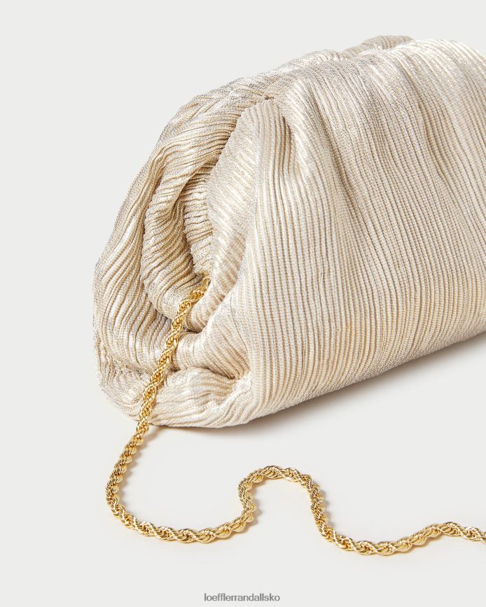 Kvinder Loeffler Randall bailey plisseret kuppel clutch platin poser P64XZ4357