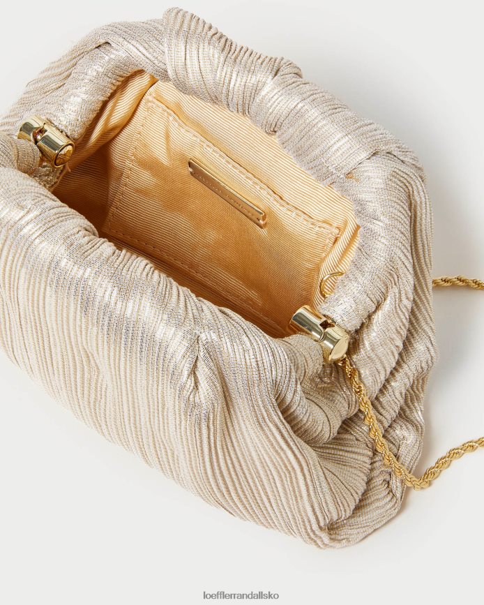 Kvinder Loeffler Randall bailey plisseret kuppel clutch platin poser P64XZ4357