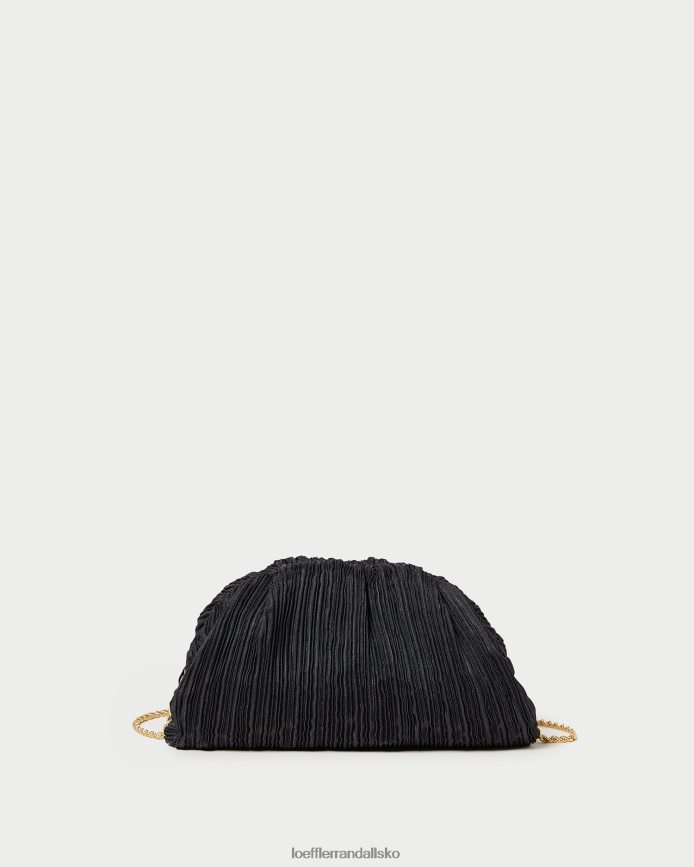 Kvinder Loeffler Randall bailey plisseret kuppel clutch sort poser P64XZ4354