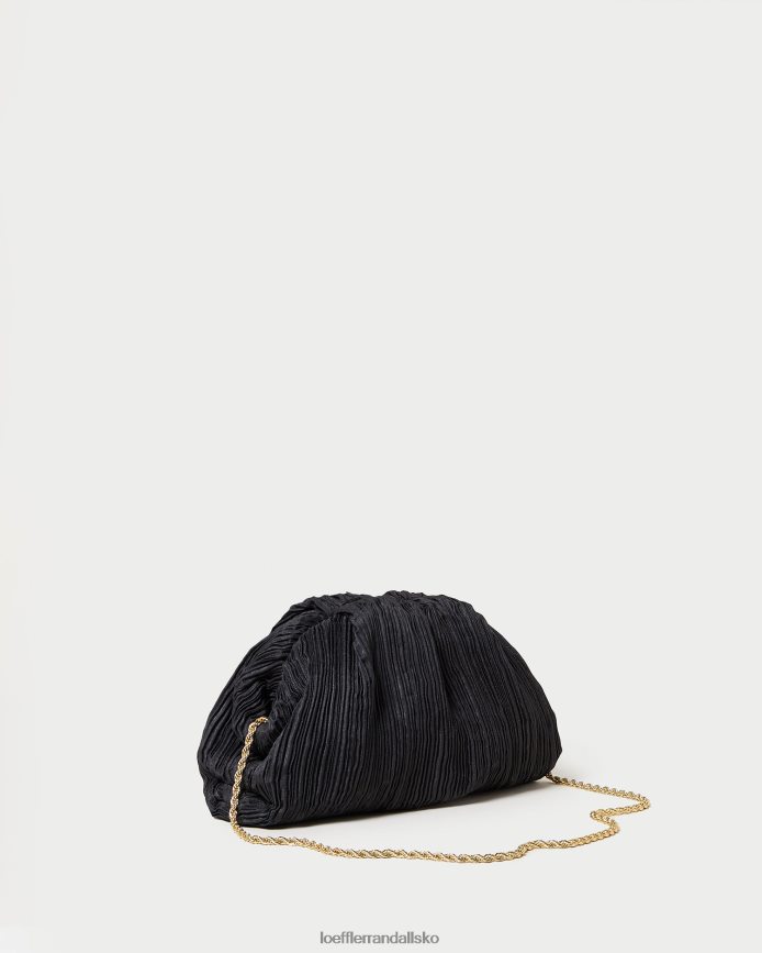 Kvinder Loeffler Randall bailey plisseret kuppel clutch sort poser P64XZ4354