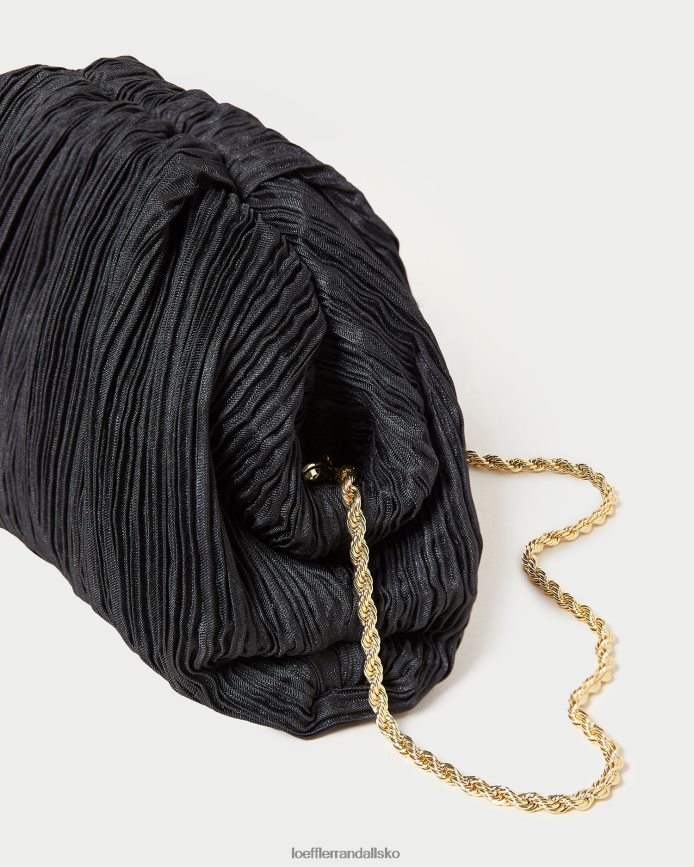 Kvinder Loeffler Randall bailey plisseret kuppel clutch sort poser P64XZ4354