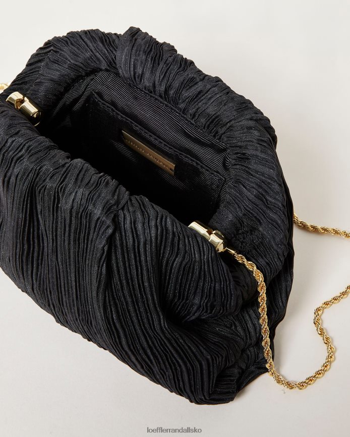 Kvinder Loeffler Randall bailey plisseret kuppel clutch sort poser P64XZ4354