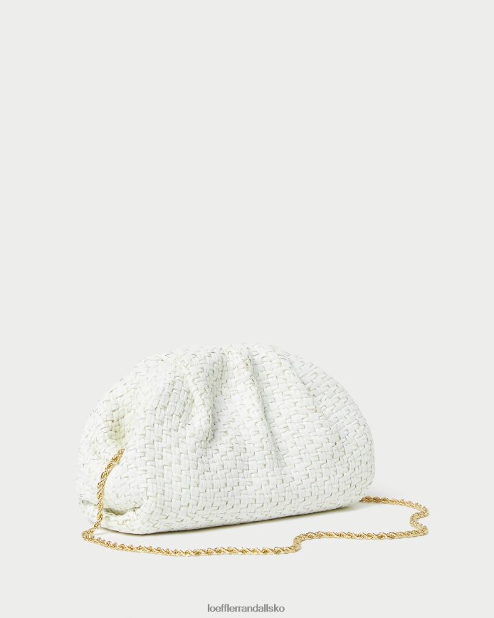 Kvinder Loeffler Randall bailey raffia kuppel clutch hvid poser P64XZ4398