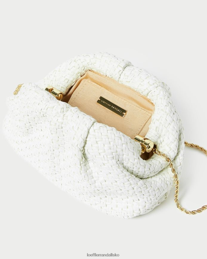 Kvinder Loeffler Randall bailey raffia kuppel clutch hvid poser P64XZ4398