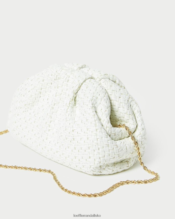 Kvinder Loeffler Randall bailey raffia kuppel clutch hvid poser P64XZ4398