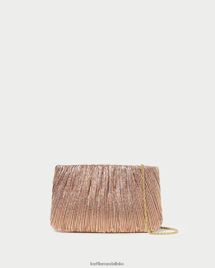 Kvinder Loeffler Randall brit flad plisseret clutch klit poser P64XZ4366
