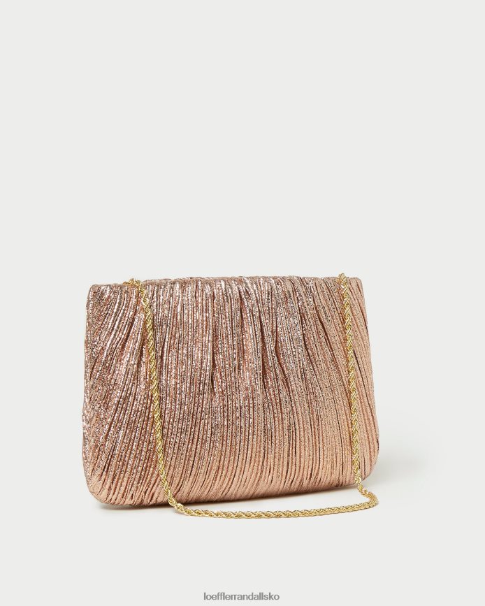 Kvinder Loeffler Randall brit flad plisseret clutch klit poser P64XZ4366