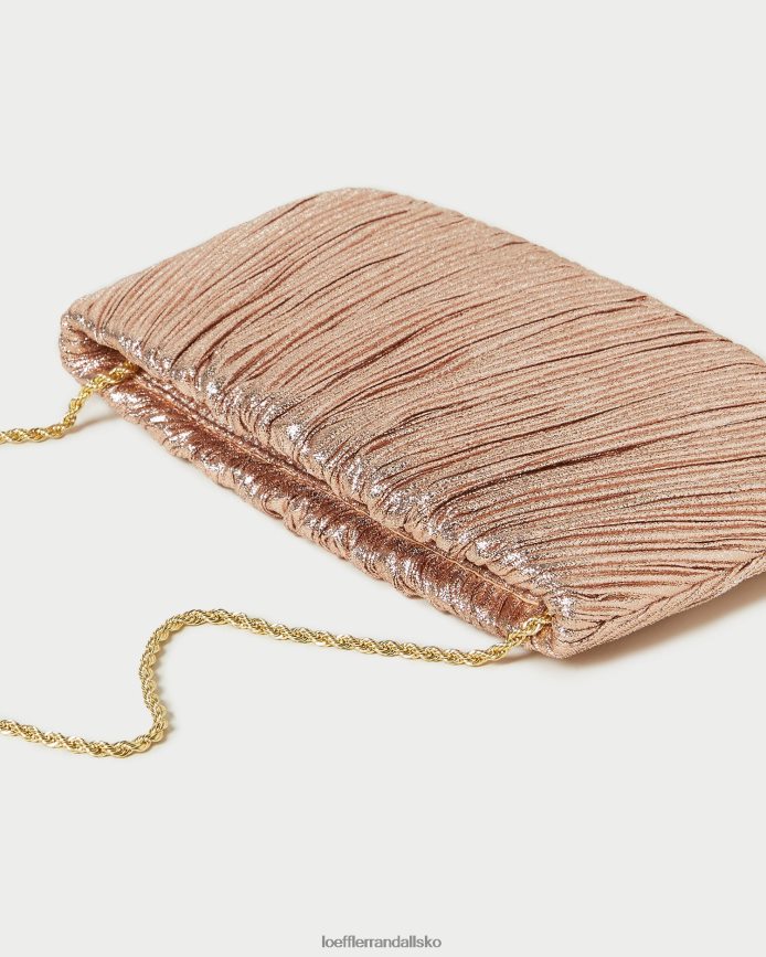 Kvinder Loeffler Randall brit flad plisseret clutch klit poser P64XZ4366
