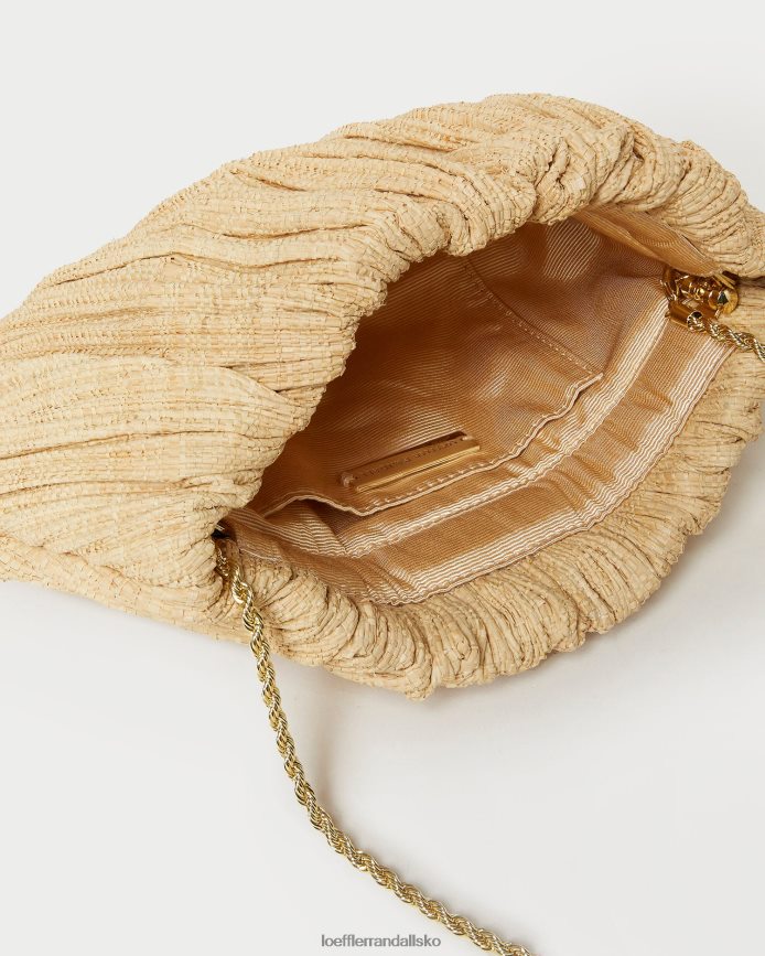 Kvinder Loeffler Randall brit flad plisseret clutch naturlig poser P64XZ4368