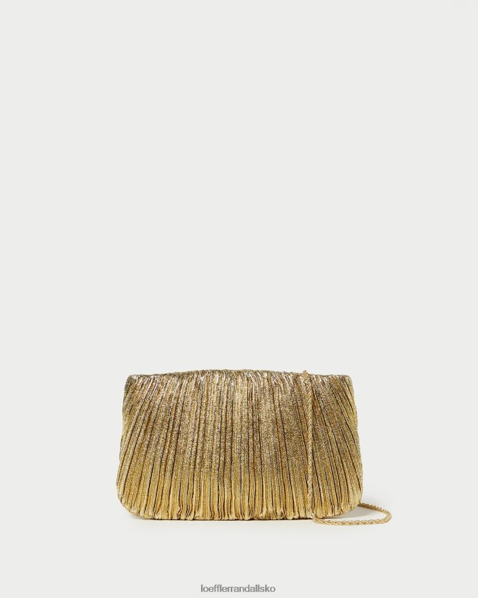 Kvinder Loeffler Randall brit flad plisseret clutch oro poser P64XZ4376