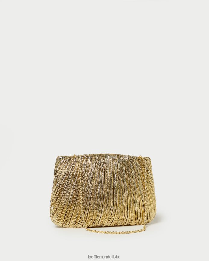 Kvinder Loeffler Randall brit flad plisseret clutch oro poser P64XZ4376
