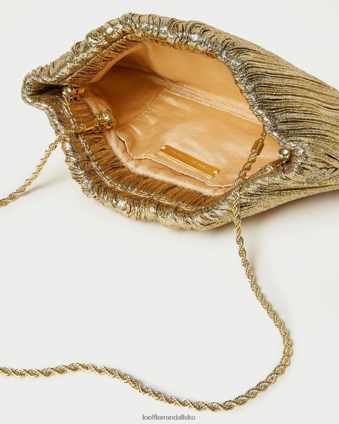 Kvinder Loeffler Randall brit flad plisseret clutch oro poser P64XZ4376