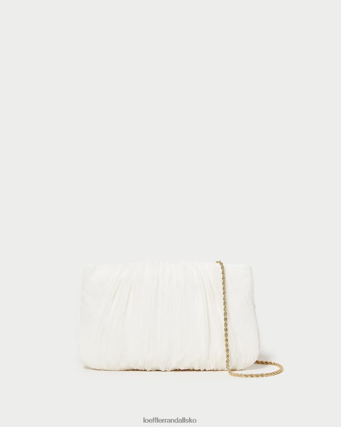 Kvinder Loeffler Randall brit flad plisseret clutch perle poser P64XZ4362