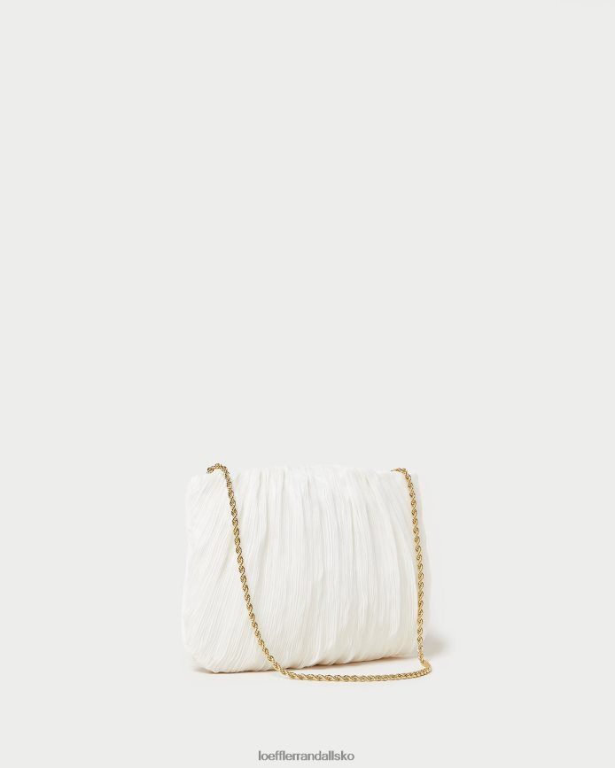 Kvinder Loeffler Randall brit flad plisseret clutch perle poser P64XZ4362