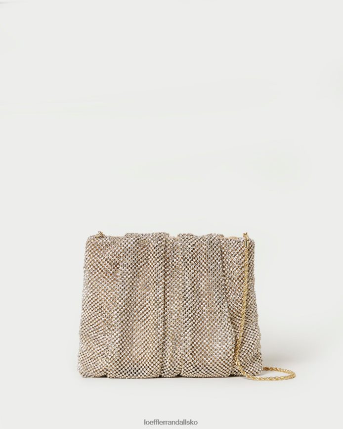 Kvinder Loeffler Randall glødet diamante clutch guld poser P64XZ4344