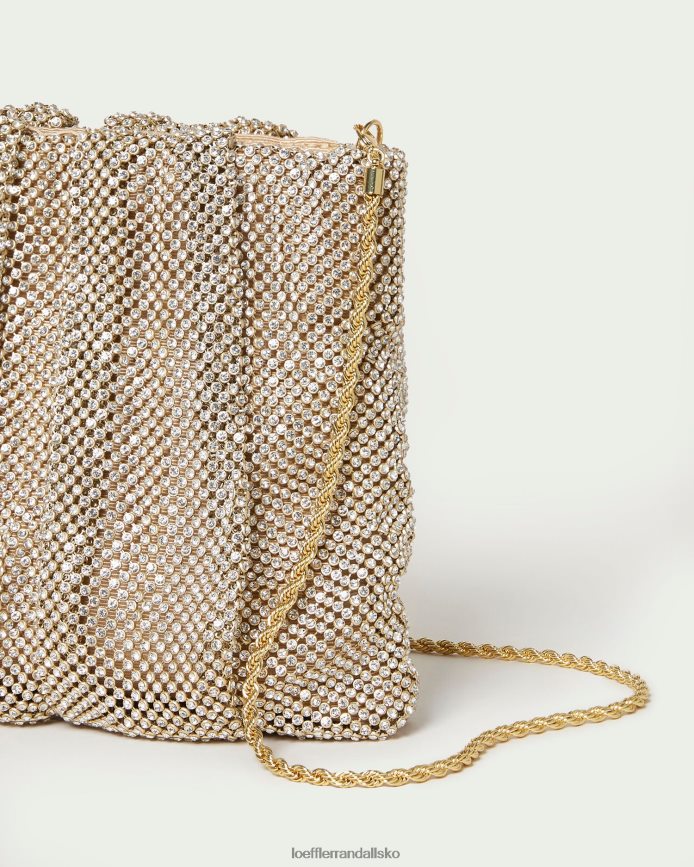 Kvinder Loeffler Randall glødet diamante clutch guld poser P64XZ4344