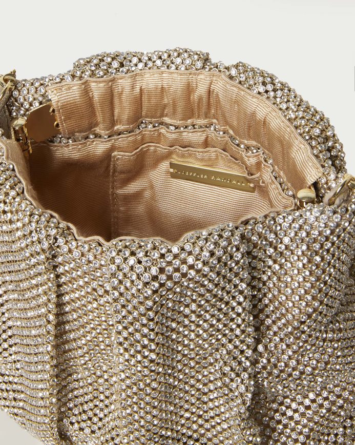 Kvinder Loeffler Randall glødet diamante clutch guld poser P64XZ4344