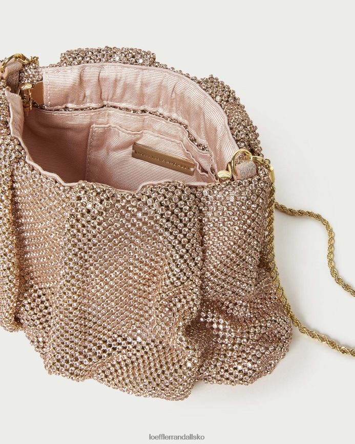 Kvinder Loeffler Randall glødet diamante clutch lys fersken poser P64XZ4359