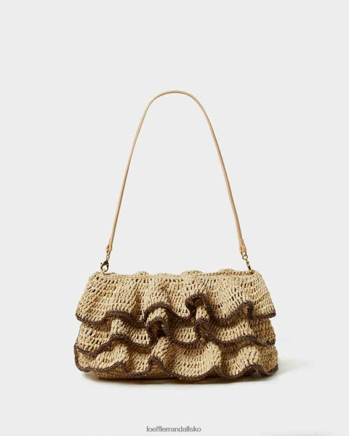 Kvinder Loeffler Randall odette flæse clutch naturlig/brun poser P64XZ4374