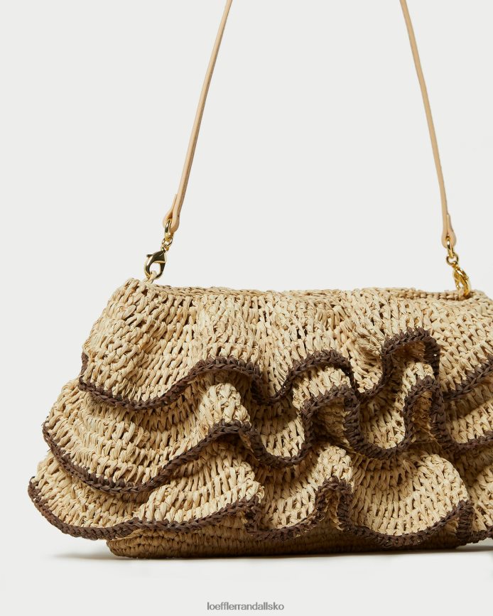 Kvinder Loeffler Randall odette flæse clutch naturlig/brun poser P64XZ4374