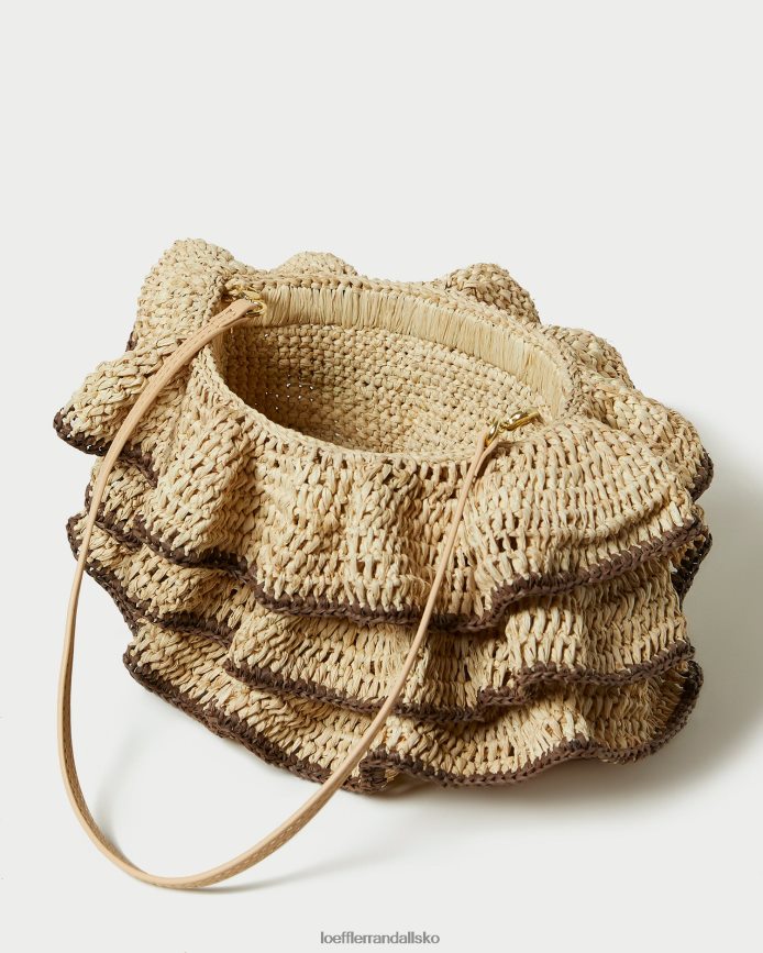 Kvinder Loeffler Randall odette flæse clutch naturlig/brun poser P64XZ4374