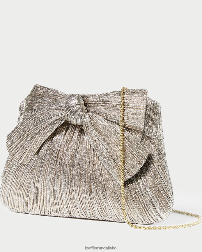 Kvinder Loeffler Randall rayne bue clutch champagne poser P64XZ4394