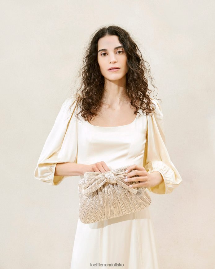 Kvinder Loeffler Randall rayne bue clutch champagne poser P64XZ4394