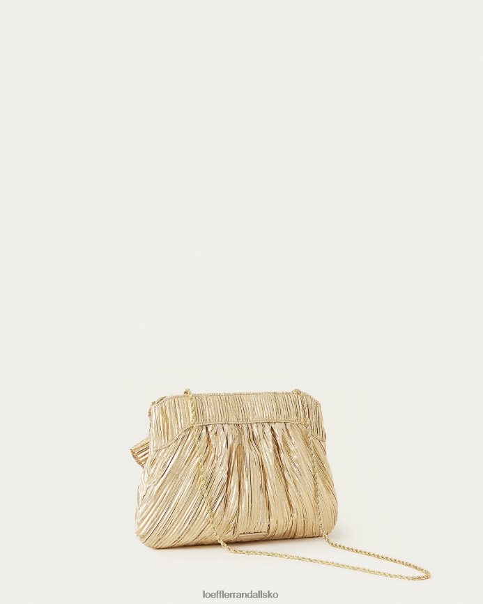 Kvinder Loeffler Randall rayne bue clutch guld poser P64XZ4333