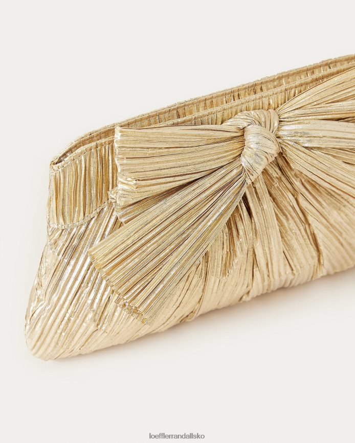 Kvinder Loeffler Randall rayne bue clutch guld poser P64XZ4333