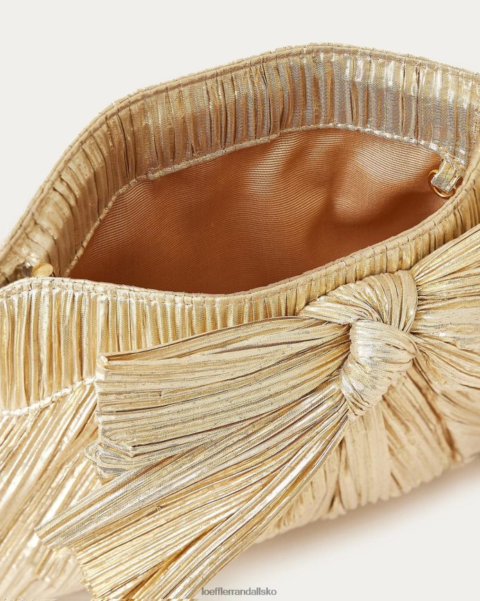 Kvinder Loeffler Randall rayne bue clutch guld poser P64XZ4333