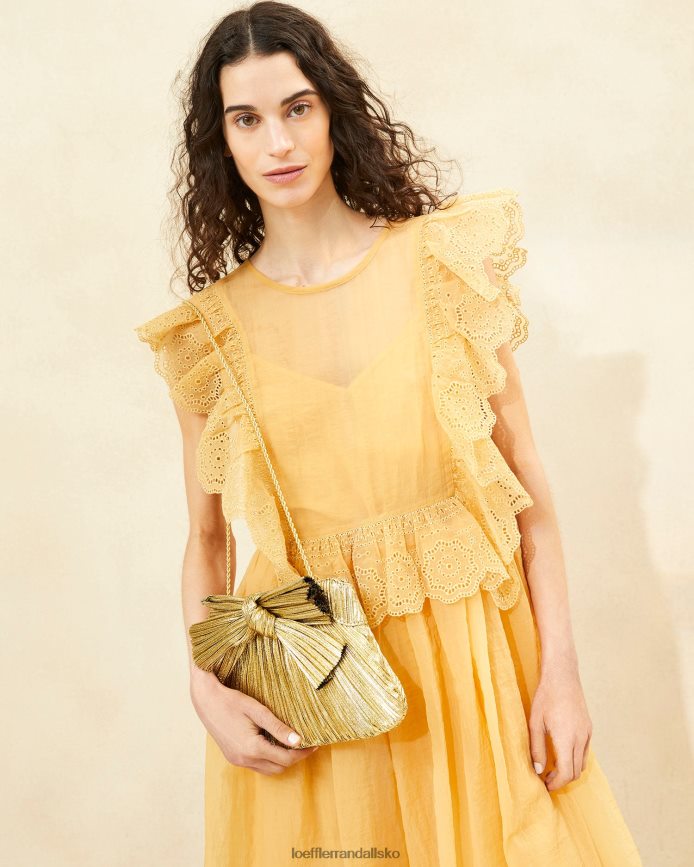 Kvinder Loeffler Randall rayne bue clutch oro poser P64XZ4384