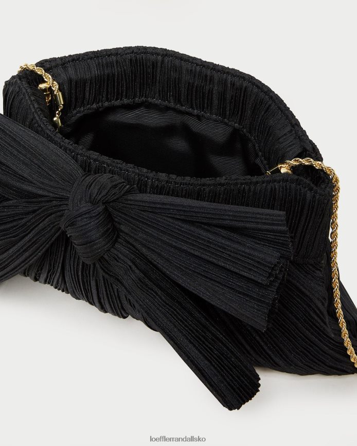 Kvinder Loeffler Randall rayne bue clutch sort poser P64XZ4350