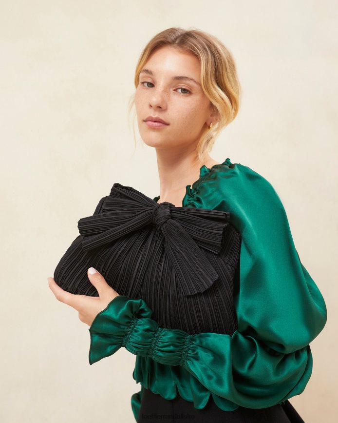 Kvinder Loeffler Randall rayne bue clutch sort poser P64XZ4350