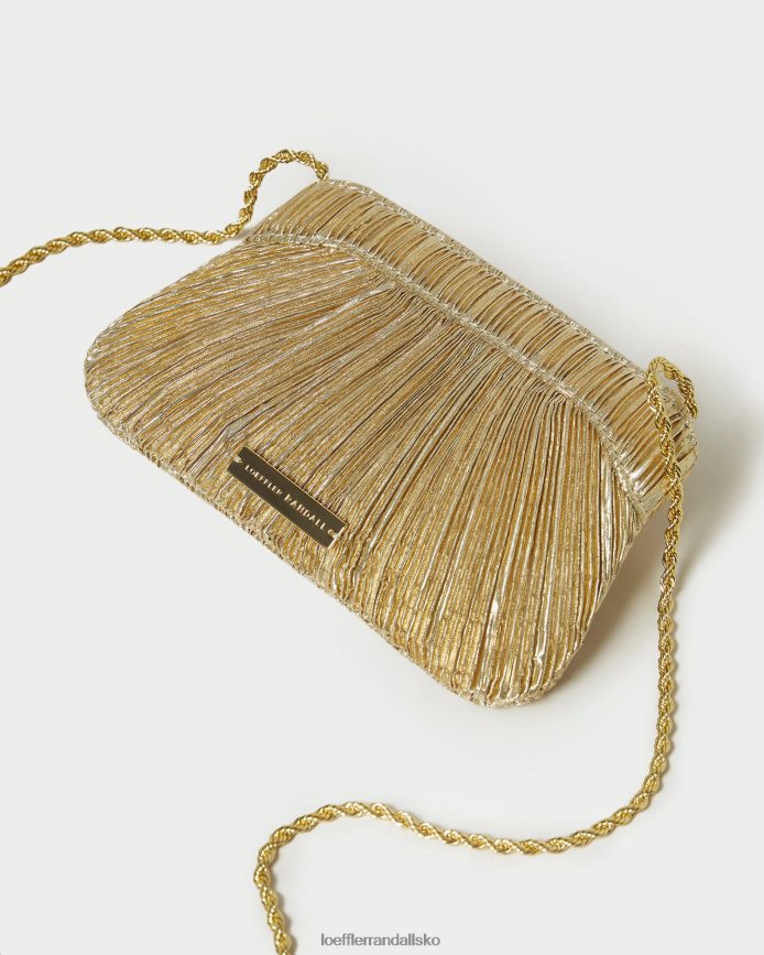 Kvinder Loeffler Randall rochelle mini bue clutch guld poser P64XZ4365