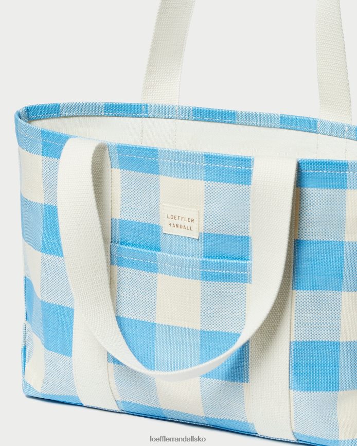 Kvinder Loeffler Randall bennett medium pose blå gingham poser P64XZ4319