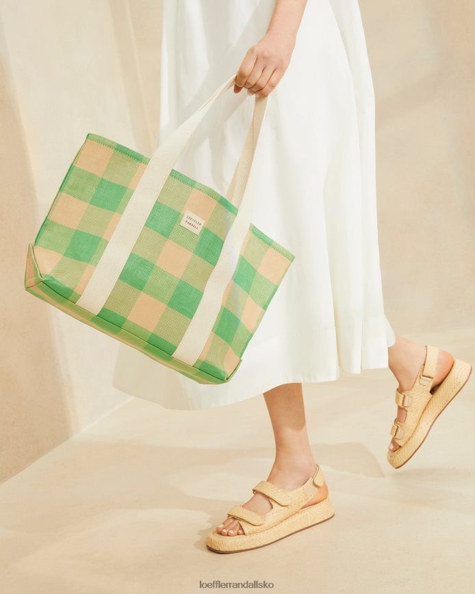 Kvinder Loeffler Randall bennett medium pose grøn/butterscotch gingham poser P64XZ4314