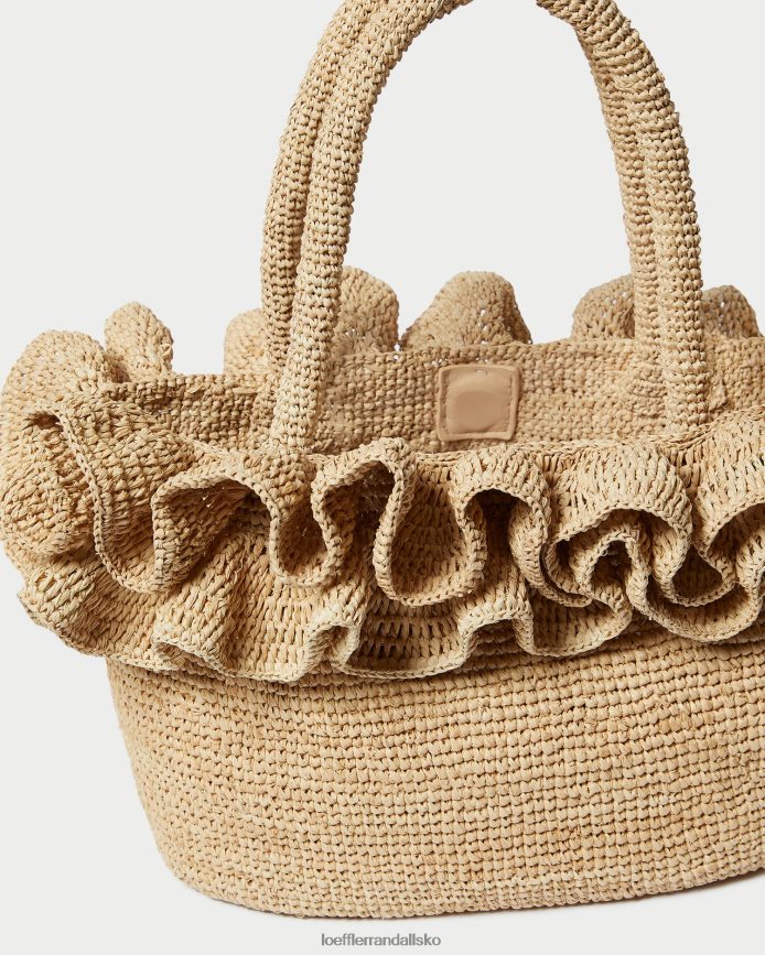 Kvinder Loeffler Randall lori raffia flæsetote naturlig poser P64XZ4322