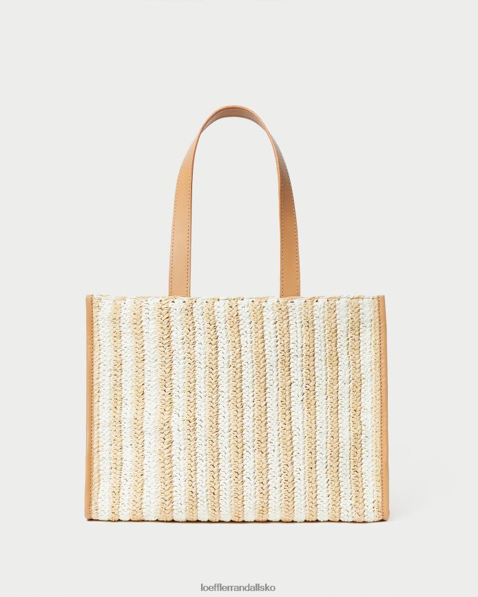 Kvinder Loeffler Randall pia naturlig hæklet tote hvid/naturlig stribe poser P64XZ4323